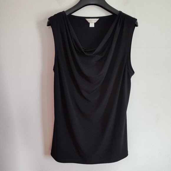 Ladies SZ L Christopher & Banks Black Sleeveless Blouse - Picture 1 of 3